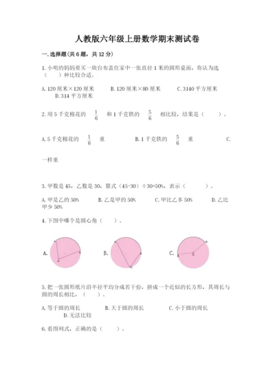 人教版六年级上册数学期末测试卷【考点提分】.docx