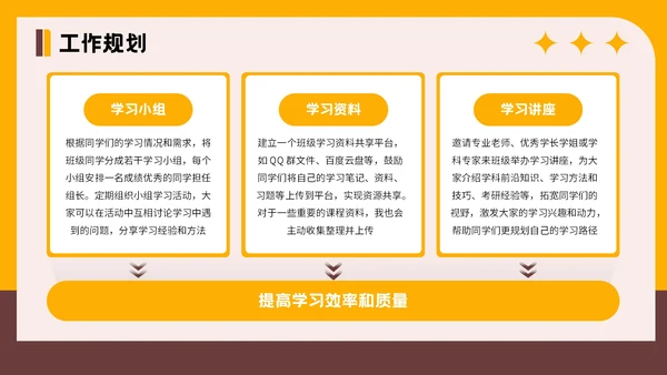橙色插画风格大学生班委竞选PPT模板