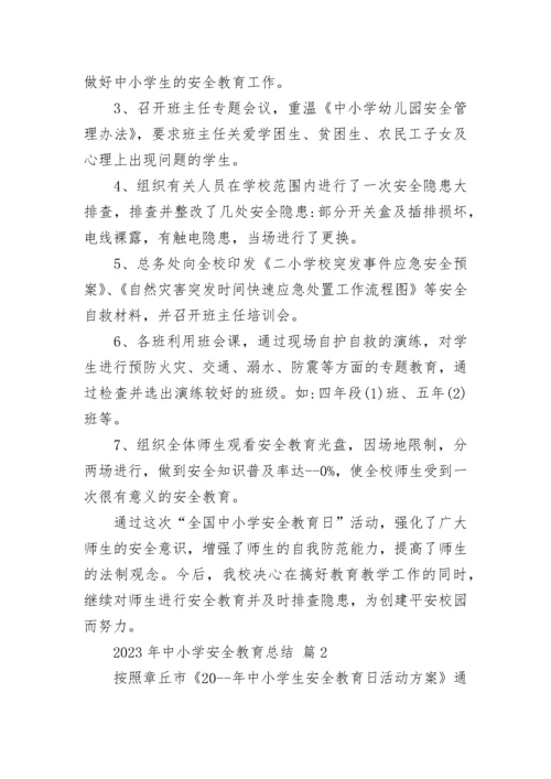 2023年中小学安全教育总结.docx