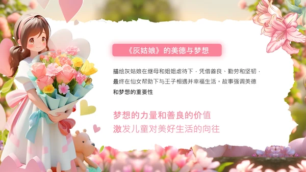 粉色卡通风格林童话故事绘本PPT