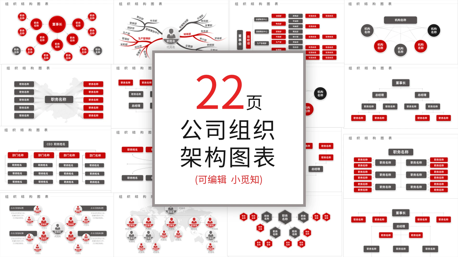公司组织架构图表PPT模板宣传PPT动态PPT