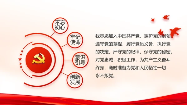 红色党建党支部年终述职报告学习教育动态PPT