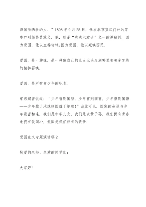 爱国主义专题演讲稿五篇.docx