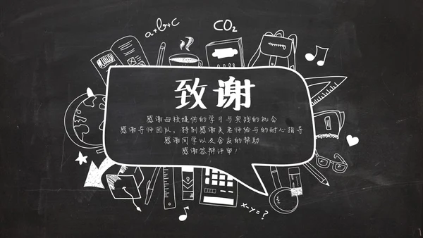黑板风粉笔字手绘毕业答辩通用PPT模板