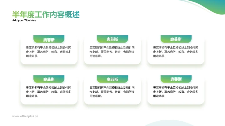 简约风绿色工作汇报PPT