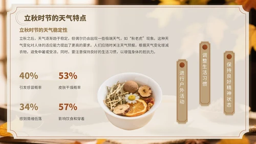 褐色中国风立秋养生PPT模板