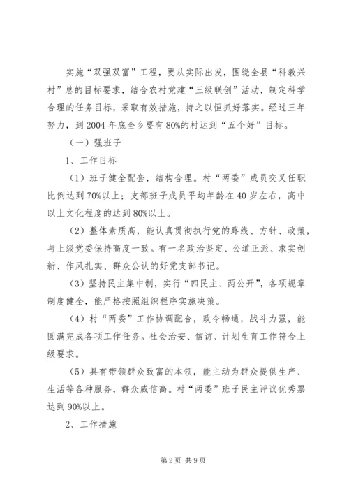 关于在全乡农村基层组织中实施“双强双富”工程的意见.docx