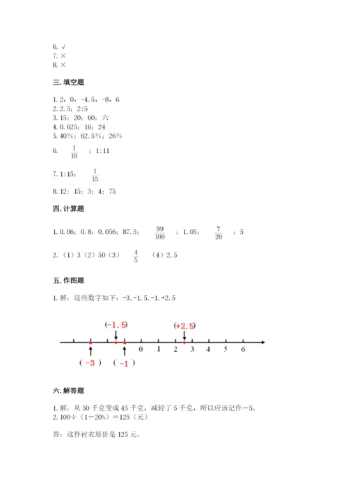 沪教版小学六年级下册数学期末综合素养测试卷附答案【完整版】.docx