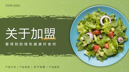 简约绿色轻食养生餐饮策划方案PPT模板