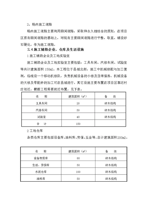 土地整理施工组织设计