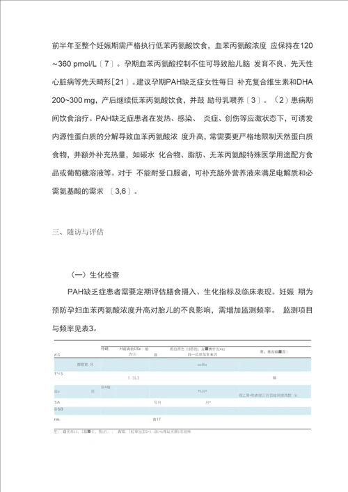 苯丙氨酸羟化酶缺乏症饮食治疗与营养管理共识