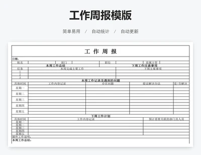 工作周报模版