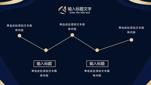 蓝金发射光状奢华PPT模板