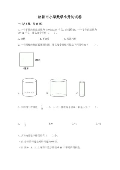 洛阳市小学数学小升初试卷（达标题）.docx