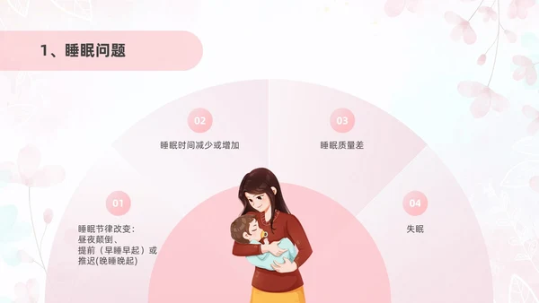 粉色插画风孕产期心理保健知识科普ppt模板健康科普