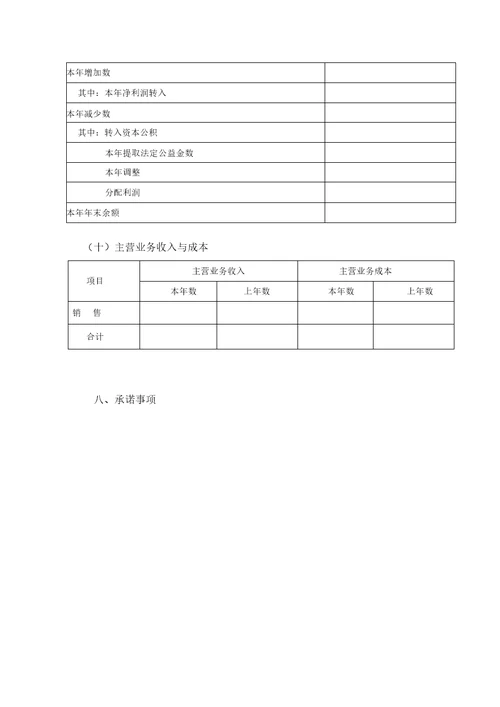 财务报表附注模板