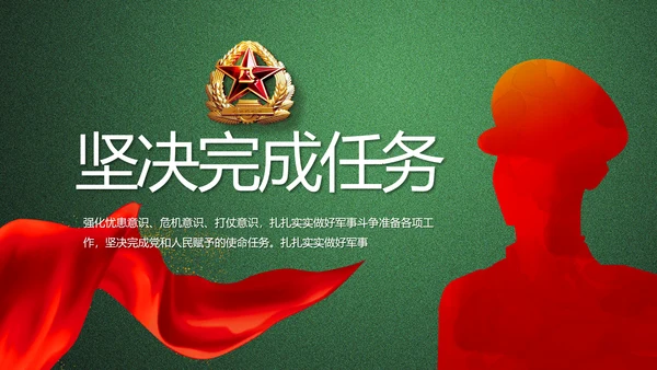 八一部队军事工作总结汇报动态PPT