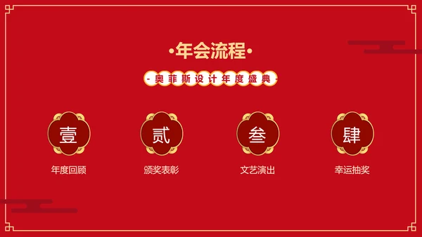红色喜庆中国风年会活动晚会PPT模板