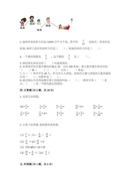 小学六年级上册数学期末测试卷及完整答案【名师系列】.docx