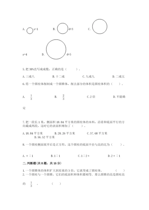 北京版六年级下册数学期中测试卷精品【名师系列】.docx