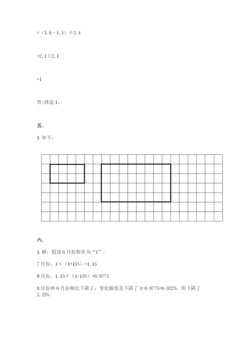 小学六年级数学摸底考试题附答案【研优卷】.docx