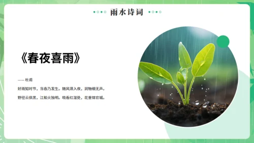 雨水节气燕子元素通用PPT绿色模板