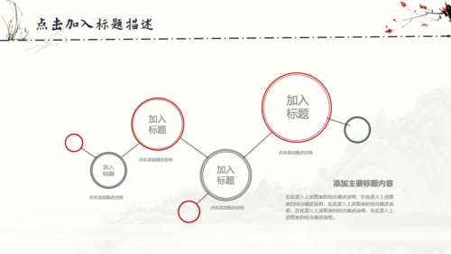 中国风梅花兰花山水通用PPT模板