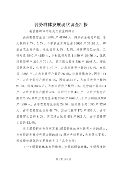 弱势群体发展现状调查汇报.docx