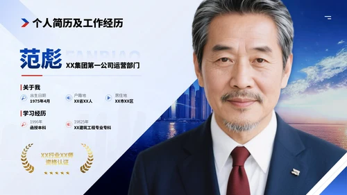 蓝色商务风述职竞聘ppt模板