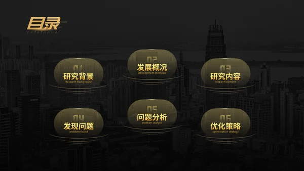 黑金商务工商管理专业构建通用PPT模板