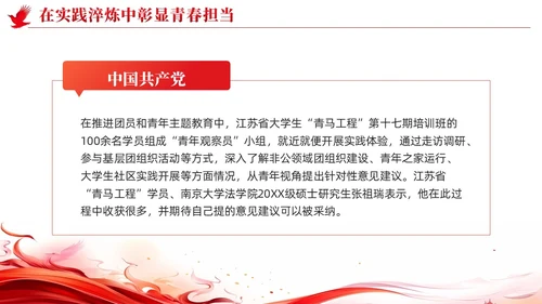 简约红色党建坚持深学实做激励挺膺担当主题教育PPT
