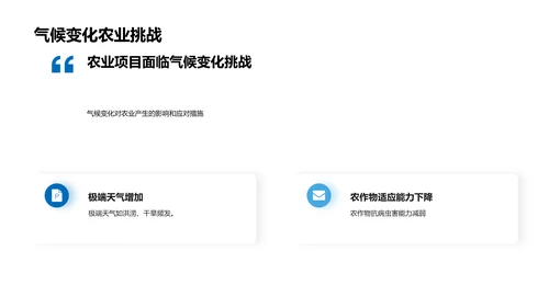 农业项目进展与展望