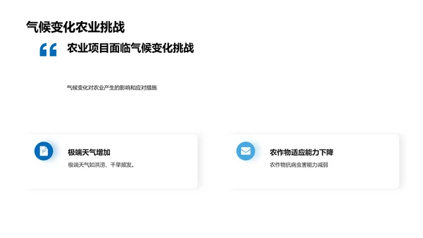 农业项目进展与展望