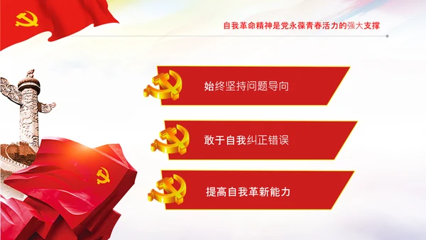 学习坚持自我革命十个坚持党课党支部PPT课件