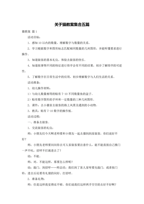 关于猫教案集合五篇.docx