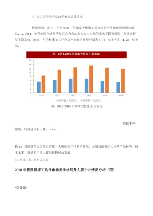 我国机床工具行业经营特征、影响因素及产品进口国相关政策分析.docx