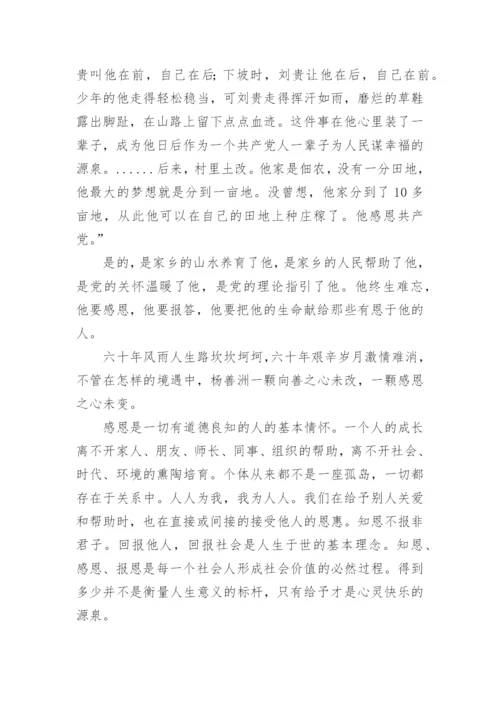 学习杨善洲精神心得体会.docx