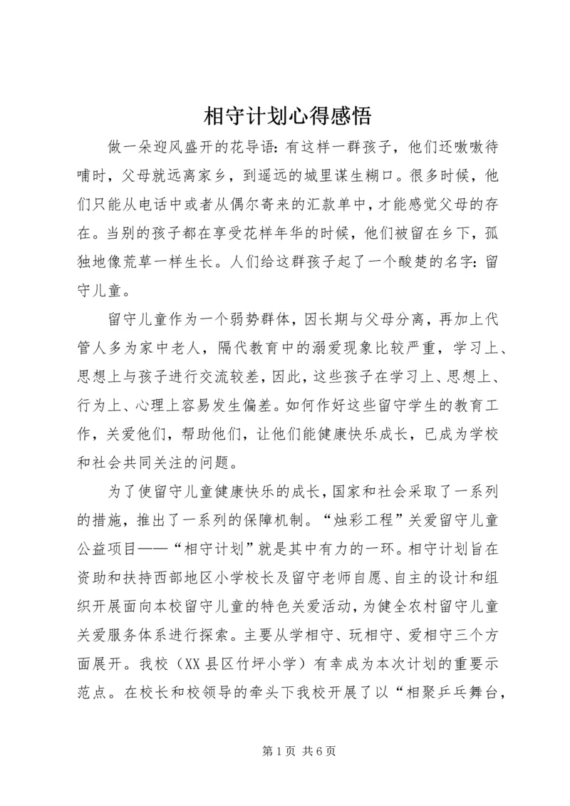 相守计划心得感悟.docx