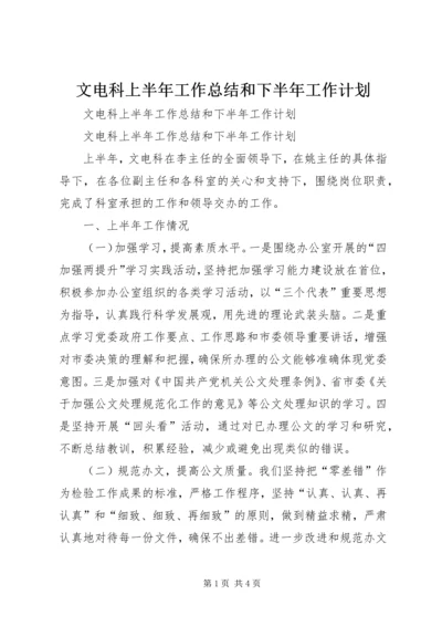 文电科上半年工作总结和下半年工作计划 (3).docx