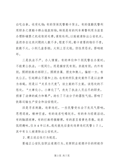关于加强公安队伍职业道德建设问题的思考 (4).docx
