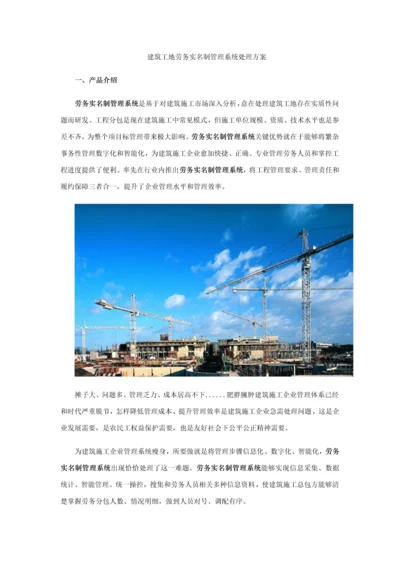 智慧工地建筑工程工地劳务实名制标准管理系统解决专项方案.docx