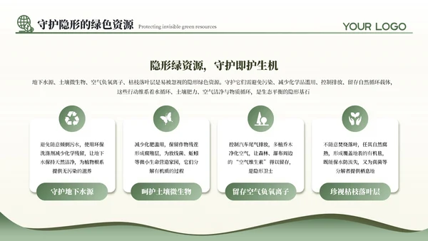 绿色商务风公益环保通用PPT模板