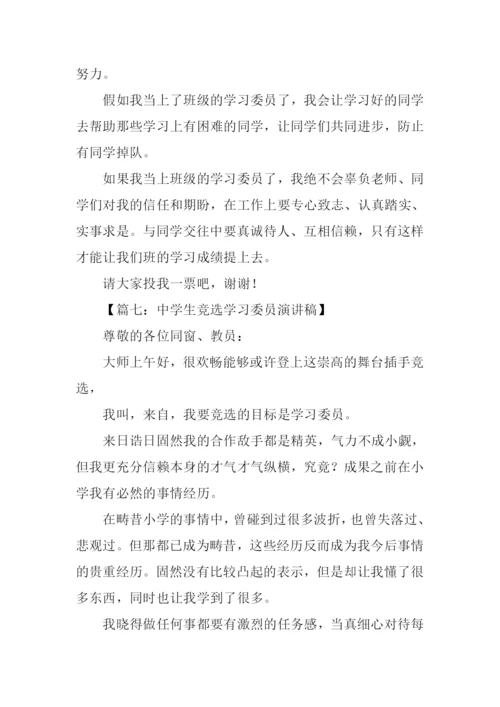 初中学习委员竞选稿.docx