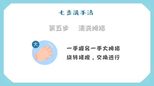 蓝色形状简约七步洗手法步骤卫生健康清洗预防app