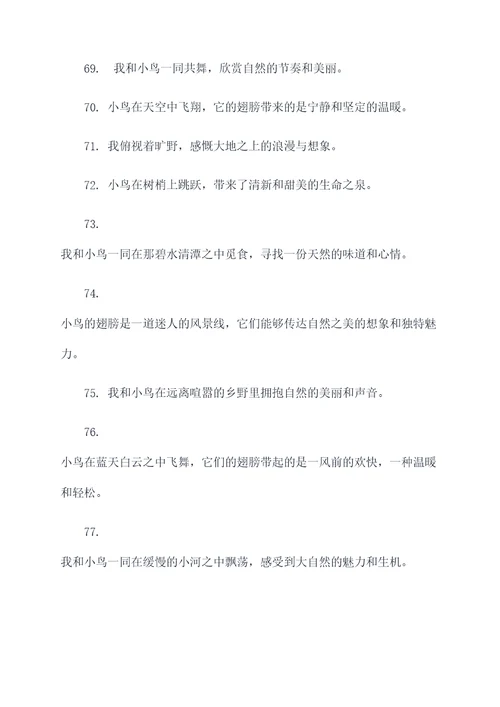 我和小鸟作文好词好句
