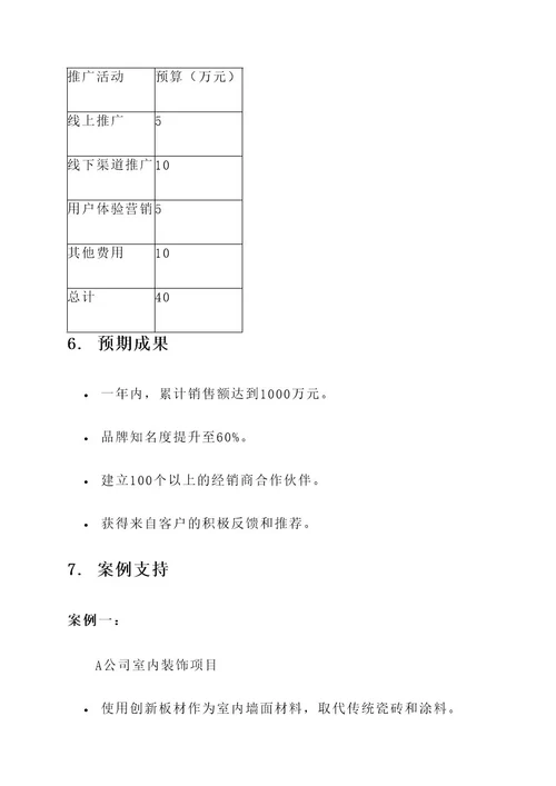 产品板材推广文案策划书