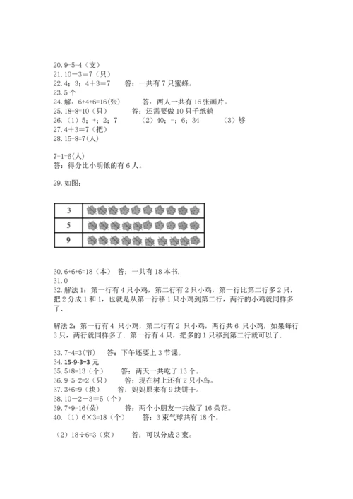 一年级上册数学解决问题50道附完整答案【全优】.docx