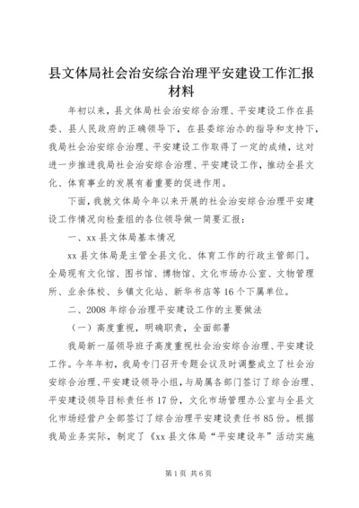 县文体局社会治安综合治理平安建设工作汇报材料.docx