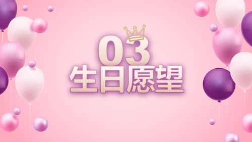 粉色生日快乐生日派对纪念册电子相册PPT模板
