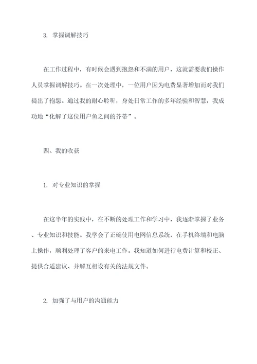 国网挂岗锻炼半年工作总结